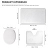 UNICEU Grey White Marble 3 Piece Bathroom Rug Set Includes