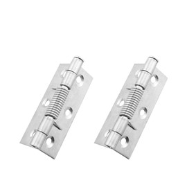 JCBIZ 2PCS Self Rebounding Stainless Steel Spring Hinge Self Closing Invisible Door Hinge with Screws for Fixing Cabinet Doors Replacement Hinges Furniture Fittings