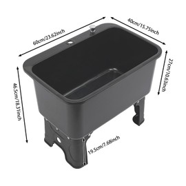 Freestanding Floor Commercial Mop Sink with Retractable Drainage Hose,One-touch Drain Large Capacity Mop Bucket,Portable Floor Mop Sink for Restaurants, Bars, Garages,Patios(Black Large Size)