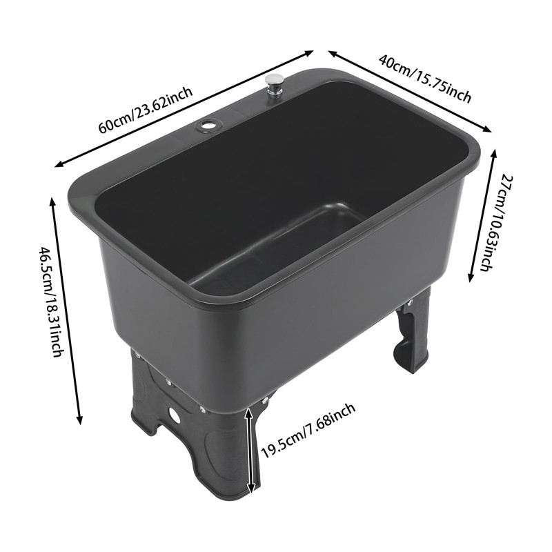 Freestanding Floor Commercial Mop Sink with Retractable Drainage Hose,One-touch Drain