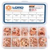 LordHardware 200pcs Copper Crush Metric Washers Assortment Kit Flat Sealing