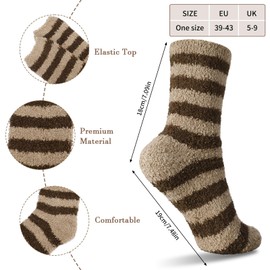 umorismo 5 Pairs Fluffy Socks Mens Slipper Socks Fuzzy Bed Socks Thermal Winter Socks Warm Sleep Socks Cozy Fluffy Slipper Socks for Men Christmas Gifts 39-43