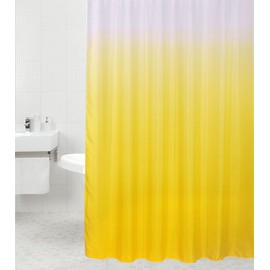 Shower curtain | Great range of colorful shower curtains | Waterproof | Anti-Mould | with 12 Rings (180 x 200 cm, Yellow)