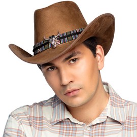Boland - Django Cowboy Hat for Adults, Western Hat for Fancy Dress, Carnival and Theme Party, Brown