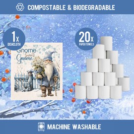 Morigins Swedish Kitchen Dish Cloths ECO Friendly Gifts Reusable, Absorbent Hand Towels for Kitchen Quick Drying Cleaning Cloths Cellulose Sponge Cloth (Blue)