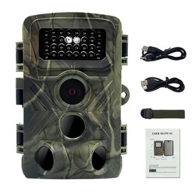 1080P Trail Camera Multifunctional 58MP IP54 Water Resistant Portable Infrared Outdoor Wildlife Monitoring Camera with 34pcs LED