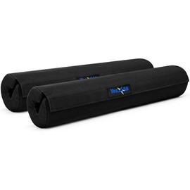 Barbell Thick Foam Nylon Pad, Neck Shoulder Protective Pad For Lunges, Squats And Hip Thrust Fit Standard Olympic Bar - Color: Set 2 Black