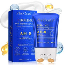 AH-8 Firming Neck Cream mit Acetyl Hexapeptide-8 & Doppel-Roller Massage | Straffende Halscreme gegen Falten, Doppelkinn & Schlaffe Haut | Straffen Halskontur & Reduzierte Halslinien