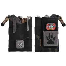 VIPERADE VE9 Pocket Organizer, EDC Men's Pocket Organizer, EDC Organizer, DIY Patch Area, Nylon EDC Bag with 3 Tool Organizers for Everyday Carry (Black Camo)
