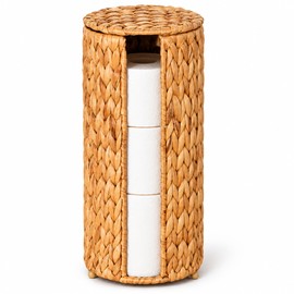 Wicker Toilet Paper Holder for Bathroom – Freestanding 3-Roll Storage Organizer for Convenient Everyday Access