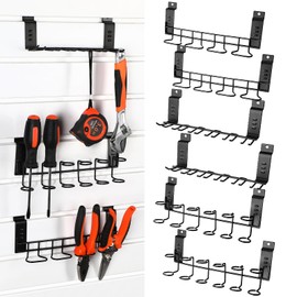 Yaocom 6 Pcs Slatwall Screwdriver Holders Slat Boards Organizer Slatwall Hooks Hangers Plier Holders Accessory Multi Tool Organizer Racks for Garage Shop Retail Store Display, 2 Size 3 Style(Black)