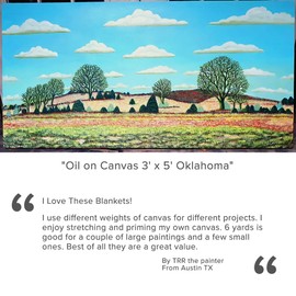 Creative Mark Unprimed Cotton Duck Deluxe Canvas Blankets - Large Canvas Blanket for Painting, Drawing, Stretching & More! - [15oz - 60" x 6 Yards]