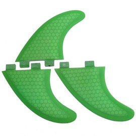 Sup Center Fin, Green FCS G3 G5 G7 Surf Fins Surfboard Fiberglass Tri Set Thruster (G7)