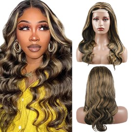 Zeslaerr Body Wave Human Hair Wig p1b/27 Ombre Blonde Brazilian Remy Hair Wigs 8A Grade 5x5 Lace Front Wigs Glueless Human Hair Pre Plucked With Baby Hair No Shedding And No Tangles 18 Inch
