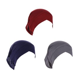 3 Pcs Muslim Inner Hijab Caps Women Solid Color Turban Underscarf Under Hijab Caps Stretchy Breathable Full Cover Undercap Tube Bonnet Under Scarf Hats Beanie
