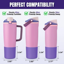 Silicone Higher Boot Compatible with Owala 30oz & 40oz FreeSip Sway Bottles & Tumblers, Large Protection Anti-slip Bottom Cover Sleeve for Freesip Sway Tumbler and Bottle