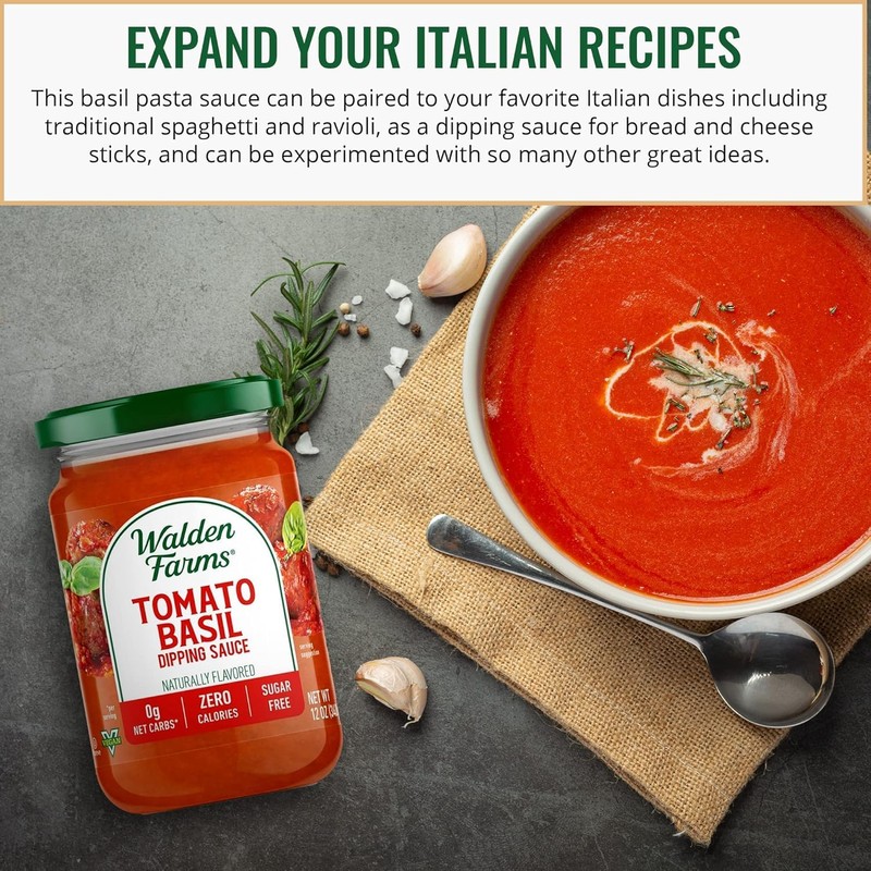 Walden Farms Tomato Basil Pasta Sauce – Zero Calorie, Sugar