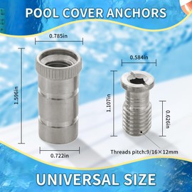 304 Stainless Steel Pool Cover Anchors,Corrosion-Resistant & Durable for Inground Pools, Loop Lock Anchors, and Winter Covers -5 Pcs