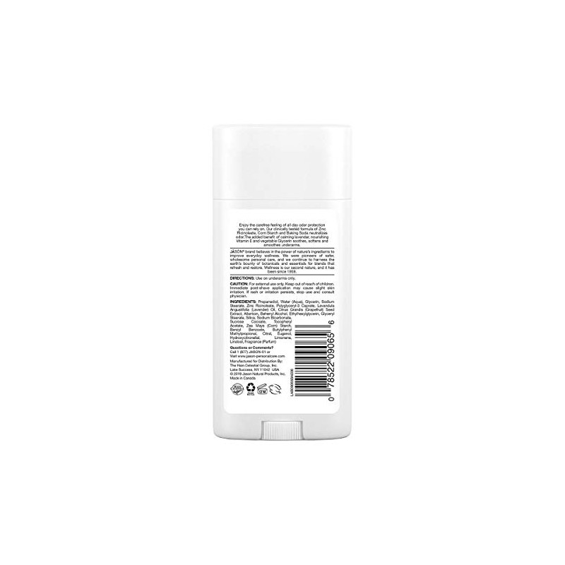 Jason Aluminum Free Deodorant Stick, Calming Lavender, 2.5 Oz