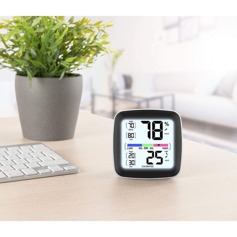 infactory Humidity Meter: Digital Precision Thermo/Hygrometer with LCD Display, Calibrable