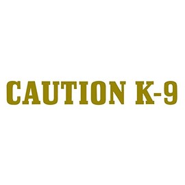 EZ-STIK Caution K-9 Sticker Decal Canine Dog K9 Wall Car K9 Decal Guard Dog Police Schutzhund (Gold, 8")