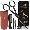 DEMAXA - 5" Professional Mustache Scissors Beard Scissors for Men