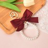 Red Bow Pearl Chain Keychain for Girls Women Purse Charms