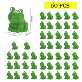 EKisemio 50 Pcs Mini Frog Garden Decor | Green Frog Figurines | Miniature Home Décor | Tiny Plastic Frogs | Fairy Garden Decor