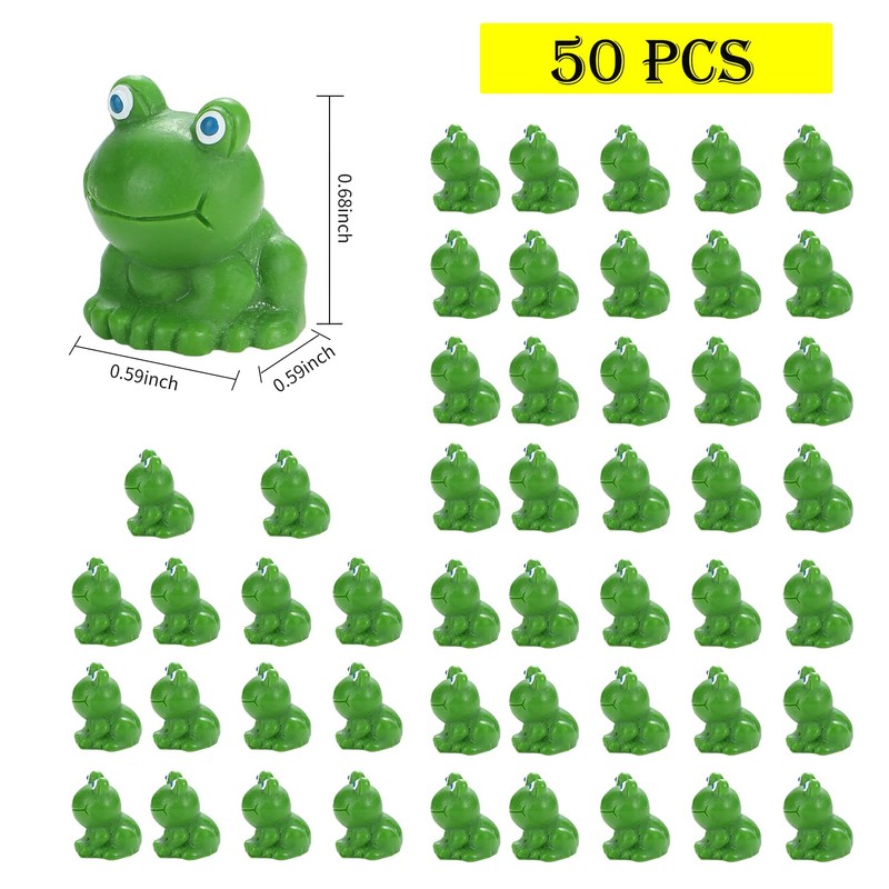 EKisemio 50 Pcs Mini Frog Garden Decor | Green Frog