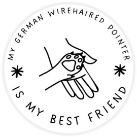 Kiwi Gifts My German Wirehaired Pointer is My Best Friend - Circle Sticker Decal 3 Inch Pet