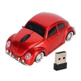 Wireless Mouse Red Sports Car Style 2.4GHz USB Receiver 1600DPI LED Headlamp Office Mouse for Laptop Desktop Computer Red