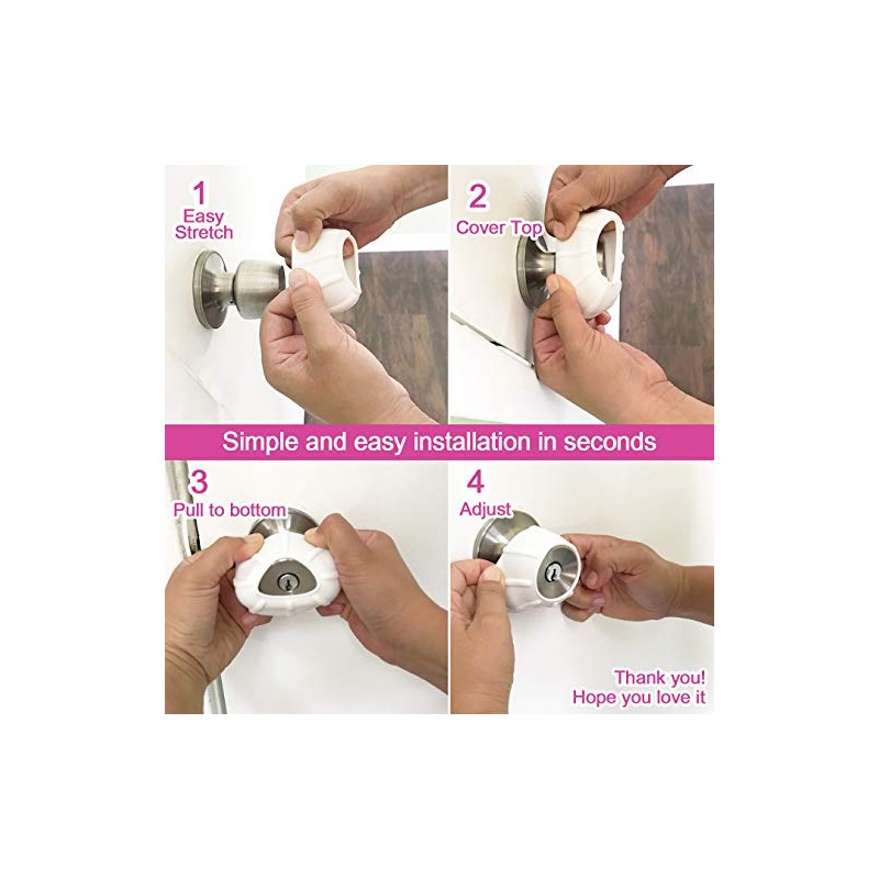 Enjoy Cover | 2 Pack Upgraded Ergonomic Design Door Knob