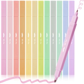 Mr. Pen- Dual Tip Aesthetic Highlighters, 12Pack, Chisel & Fine Tips, Pastel Colors, Cute Highlighters Assorted Colors, Cute Highlighters for School Highlighters, Highlighter Set, Pastel Highlighters