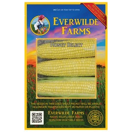 Everwilde Farms - 100 Honey Select Hybrid Sweet Corn Seeds - Gold Vault Jumbo Seed Packet