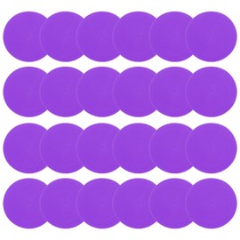 PATIKIL 4 Inch Poly Spot Markers, 24Pcs Non Slip Rubber Floor Dots with Storage Bag Flat Agility Cones for Sports Training Basketball Football, Purple