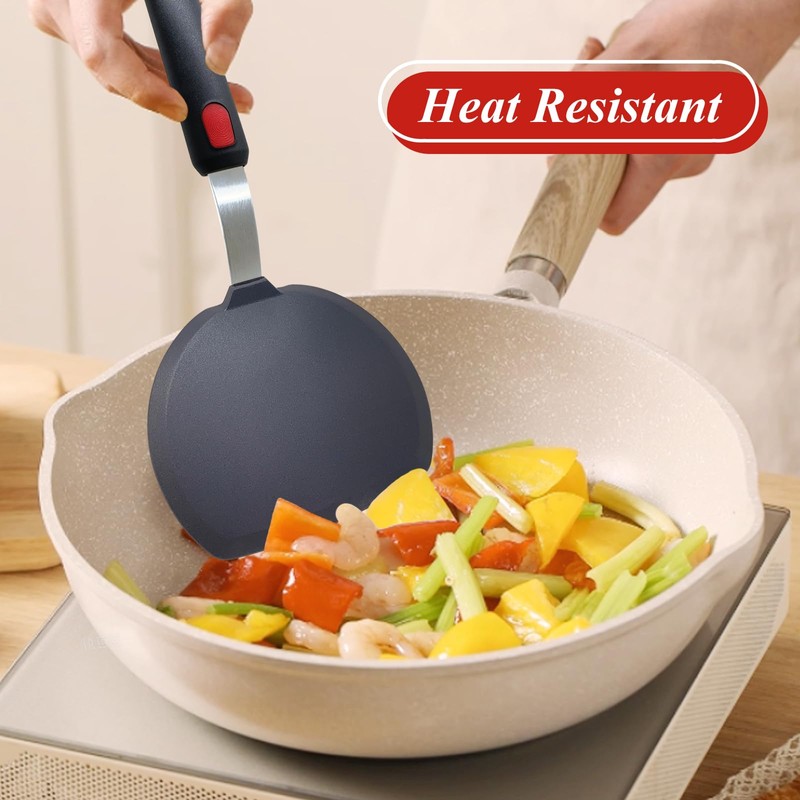 Silicone Spatula Turner Set of 2, Heat Resistant Pancake Spatulas