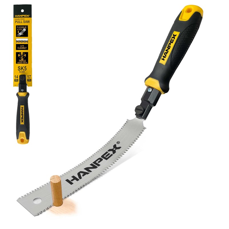 Hanpex Mini Japanese Double Edge Pull Hand Saw 7" -