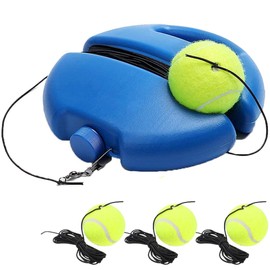 Tennis Trainer Rebound Ball with 3 String Balls Solo Training Equipment Base Baseboard Tool Combination Fitness Products Portable Tool Rebounder Kit Suitable for Self Kit Adults or Kids Beginners