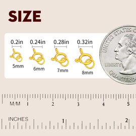 14K Gold Plated 925 Sterling Silver Spring Ring Clasp with Closed Jump Rings,Round Trigger Lobster Clasp for Bracelet Necklace Connectors DIY Jewelry Making Supplies Made in Italy