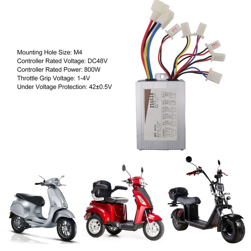 48V 800W Brushed Motor Controller with Yellow Grips Set Heat