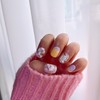 Flower-playing dogHandmade nail tips - Almond / 꽃놀이댕댕이수제네일팁 - 아몬드