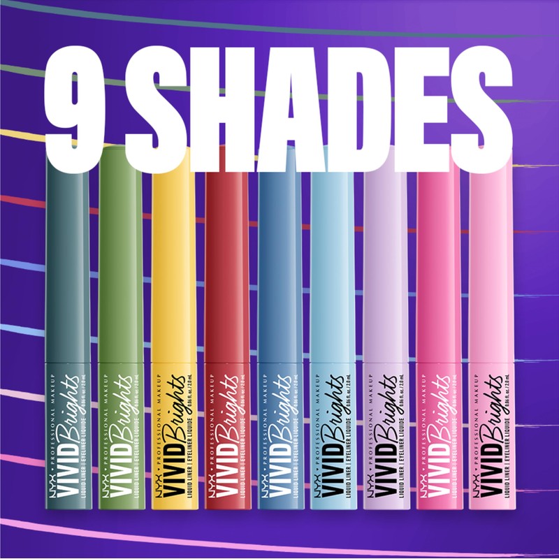 NYX PROFESSIONAL MAKEUP Vivid Brights Liquid Liner, Smear-Resistant Eyeliner with