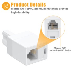 Uvital BT to RJ11 Cable Adapter, British Modular Standard Plug Male to Metric RJ11 Female, 4 Wire Converter for BT UK Landline Phone, Modem Extender