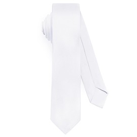 URAQT Men's Ties, Satin Elegant Tie 5 cm for Men, Classic Wedding Ties for Office or Festive Events, White