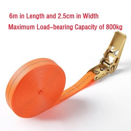 CiCixixi 2 Stück Spanngurt mit Stabiler Druckratsche, Ratschengurte Zurrgurte 6 m lang, 25 mm Breit, Belastbarkeit 800 kg, Extrem robuste Zurrgurte für Ladungssicherung, Orange