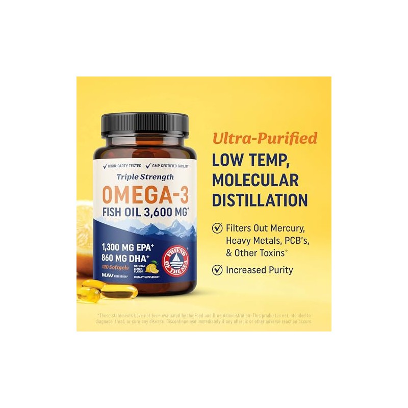 Triple Strength DHA Omega 3 Fish Oil 3600 mg |