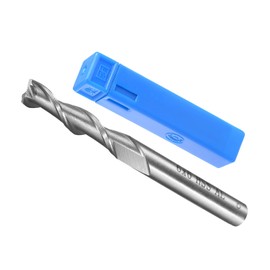 CoCud 2-Flute Spiral End Mill Bits, 6mm Diameter 30mm Length, High Speed Steel Straight Milling Cutter with Storage Case- (Applications: for Plywood Hardwood Plastic),