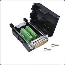 DB15 Breakout Connector Male Adapter 15-pin Port Adapter to Terminal Connector Signal Module with case(Male - Nut + Screw)