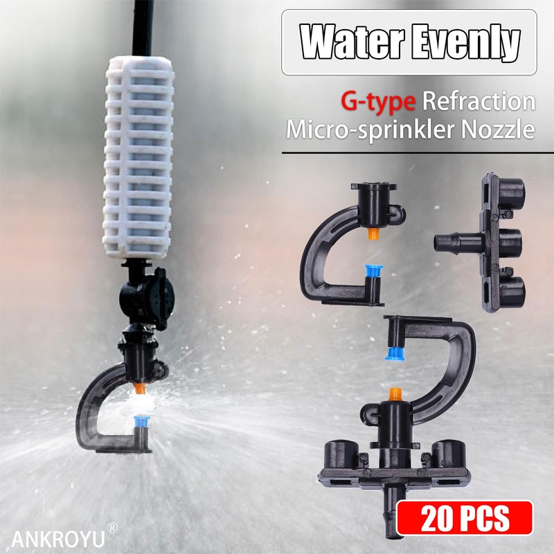 ANKROYU 20 Pcs G Type Mist Nozzles, ABS Irrigation Sprinkler
