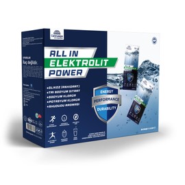 Camrusepa All in Elektrolit Power – Electrolyte & Energy Support Drink Powder – Restores Hydration, Muscle Function & Endurance – Raspberry Flavored – 30 Sachets